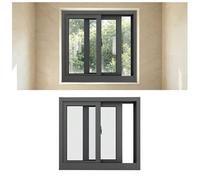 Ventana Corredera de Aluminio con Mosquitera, Ventana de Reforma Cristal para Casa Garaje Caseta de Jardín, Robusto(Black,23x15in(58X38CM))