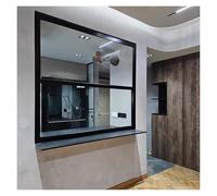 Ventana corredera de aluminio con pantalla y cristal, instalación de montaje empotrado para baños, garajes, lofts y cafeterías