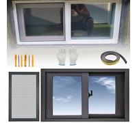Ventana Corredera For Cobertizo, Mosquitera For Ventana, Ventana Corrediza Vidrio Templado For Cocina, Marco De Aluminio, Ventana En El Sótano, Pozo De Ventana(Dark gray,50x55cm)