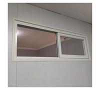 Ventana corredera for sótano con mosquitera, marco de aleación de aluminio, ideal for baños, cobertizos, hoteles y más. Color blanco.((45x105cm) W18xH42")
