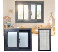 Ventana corredera para sótano con pantalla de aluminio para baño, ventanas móviles resistentes para casas de campo, cabañas, cobertizos, graneros