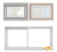 Ventana corredera para sótano con pantalla rectangular de 76.2 x 43.2 cm, operación de fácil deslizamiento, bloqueo seguro, resistente a la deformación, ideal para baño/cocina, duradera y elegante