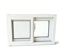 Ventana Corredera para Sótano de PVC Blanco con Mosquitera, Ventana Deslizante Horizontal de UPVC para Sótano, Trastero y Renovación, Resistente al Clima white 48 x 38cm