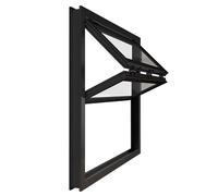 Ventana corredera plegable de aluminio, doble suspendida, montaje al ras de la superficie, varios tamaños (A, ancho x alto 37,4 x 33,4 in/95 x 85 cm)