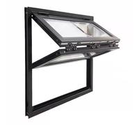 Ventana Corredera Plegable De Aluminio, Ventana Servicio Arriba-Abajo Para Cafeterías Y Food Trucks, Cristal Templado Y Cerradura De Seguridad, Tamaños Personalizados(WxH 32x44in/81.2x111.7cm)