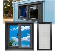 Ventana corrediza de aluminio para sótano de 16 x 12 pulgadas, 24 x 12 pulgadas, 24 x 16 pulgadas, bloqueo seguro y pantalla, ideal para baño, cocina, garaje, cobertizo, color negro, 39 x 22 pulgadas