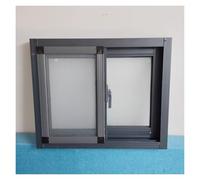 Ventana corrediza de baño con doble panel de vidrio templado aislado y pantalla de fibra de vidrio, for cobertizo de sótano y cocina(WxH 18x60 in/45x150cm)