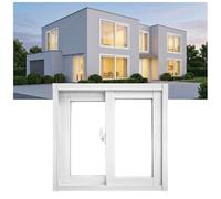 Ventana Corrediza Horizontal con Aluminio, Ventanas Corredizas para Casa, Ahorro de Energía Moderno, Fácil Instalación(White,23x21in/58X53CM)