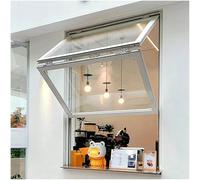 Ventana Corrediza para Food Truck, Ventana Corrediza Plegable de Aluminio, Ventanas Plegables Verticales con Vidrio Reforzado Y Cerraduras para Puestos de Comida(WxH 44x40in/111.7x101.6cm)