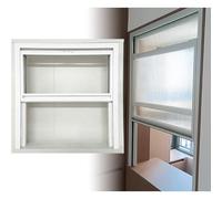 Ventana corrediza vertical for paso de restaurante, marco de aluminio con vidrio de 5 mm/0,2 pulgadas, diseño que ahorra espacio for mostrador de cocina y cafetería(White+No Bottoman Frame,29x13")