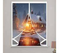 Ventana Cortina Invierno 110 x 150 cm Prueba de Viento Impermeable, Aislante Frio y Calor en Transparente Cortina Aislante Térmico Magnética para Todo Tipo de Ventanas, A