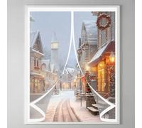 Ventana Cortina Invierno 126 x 50 cm Prueba de Viento Impermeable, Aislante Frio y Calor en Transparente Cortina Exterior Ventana para Estar Balcón Sala, A