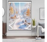 Ventana Cortina Invierno 42 x 66 cm No Requiere Perforación, Aislamiento para El Invierno, Fácil de Instalar Cortina Ventana Aislamiento Termico para Estar Balcón Sala, A