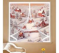 Ventana Cortina Invierno 42 x 66 cm No Requiere Perforación, Aislamiento para El Invierno, Fácil de Instalar Cortina Aislante Térmico Magnética para Todo Tipo de Ventanas, A