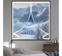 Ventana Cortina Invierno 66 x 42 cm No Requiere Perforación, Aislamiento para El Invierno, Fácil de Instalar Cortina Térmica Aislante Térmica para Todo Tipo de Ventanas, A