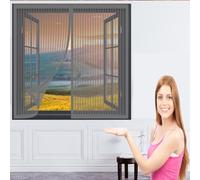 Ventana Cortina Mosquitera para Puertas 195 x 152 cm Mosquitera Ventana Magnética Cierra Automáticamente sin Taladrar Instalacin Fcil Mosquitera Magnético para Puertas Ventanas, Gris