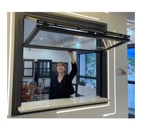 Ventana de aleación de aluminio para cobertizo y casa de juegos, ventana corrediza vertical con vidrio templado, ideal para gallineros y camiones de comida, perfecto para cocinas de negocios