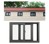 Ventana de Aluminio Corredera con Mosquitera para Gallinero, Ventana de Empotrar para Casa de Jardín y Cobertizo, Vidrio Templado(Black,W94XH41CM)
