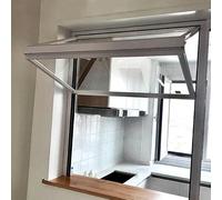 Ventana De Aluminio Personalizada para Concesiones, Ventanas Corredizas Plegables con Cerraduras De Vidrio, Ventana De Servicio De 85° para Cafés Tiendas Cocina(White,110x90cm/43.3x35.4in)