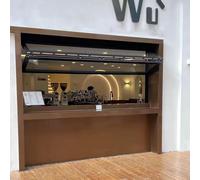 Ventana De Aluminio Plegable para Cafetería O Bento, Ventana Corredera con Película Solar Y Guantes, Ventana De Servicio Personalizada Vertical(Black,WxH 30x46in/76x117cm)
