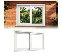 Ventana de Aluminio Premium, Ventana Corredera con Mosquitera, Ventana de Reforma Solida para Porche Casa Garaje Renovación(White,30x16"(75x40cm))
