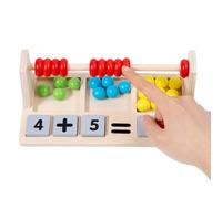 Ventana de cálculo de madera para niños, pensamiento lógico, aprendizaje temprano, imagen con cuentas de colores para la habilidad de cálculo, adecuado para niños y niñas, niños pequeños a partir de 3