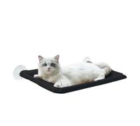 Ventana de cama para gatos, ventana para gatos, hamaca para ventana, percha para gatos, estantes de seguridad para gatos, montaje en ventana, potente ventosa, color negro