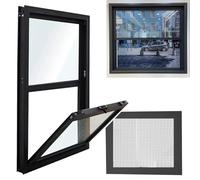 Ventana de cobertizo de aluminio con cerradura con función de ventilación deslizante, perfecta para sótanos, graneros, almacenamiento de gas y baños para una mejor ventilación y