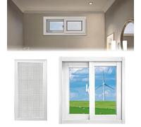 Ventana de cobertizo de aluminio para sótano, color negro/blanco, reemplazo ideal para baño, cocina, Ga Caraize 22 x 16 pulgadas