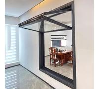 Ventana de Concesión con Marco de Aluminio, Ventana Corredera Plegables, Ventana de Casa Sótano Cobertizo con Vidrio Templado, para Food Trucks, Tiendas, Cafeterías(45x47in/115x119cm)
