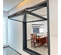Ventana de concesión con Marco de Aluminio y Metal, Ventana de Guillotina Doble Plegable Flotante, Ventana de Servicio Tipo Enrollable, Personalizable(Black-H*W,40x24in/102x61cm)
