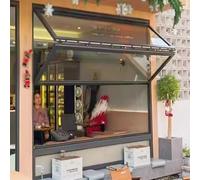 Ventana de concesión de aleación de aluminio para camiones de alimentos, ventana plegable de privacidad, ventana versátil de cocina y casa de juegos, 70 x 100 cm, ideal para gallineros y servicio