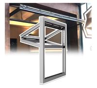 Ventana De Concesión Plegable De Doble Guillotina: Ventana Corrediza De Aluminio De Arriba Hacia Abajo Con Vidrio Templado De 5 Mm, Cerradura De Seguridad((WXH)83x97cm)