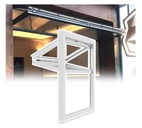 Ventana De Concesión Plegable De Doble Guillotina: Ventana Corrediza De Aluminio De Arriba Hacia Abajo Con Vidrio Templado De 5 Mm, Cerradura De Seguridad((WXH)73x87cm)
