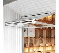 Ventana De Concesión Plegable De Doble Guillotina: Ventana Corrediza De Aluminio De Arriba Hacia Abajo Con Vidrio Templado De 5 Mm, Cerradura De Seguridad((WXH)103x117cm)