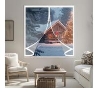 Ventana de Invierno 120 x 120 cm No Requiere Perforación, Aislamiento para El Invierno, Fácil de Instalar Cortina Térmica para y Verano para Todo Tipo de Ventanas, A