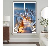 Ventana de Invierno 120 x 120 cm Prueba Viento Impermeable Invierno, Aislante Acústico, Aislante Frio Aislamiento Cortina Mosquitera Magnética para Todo Tipo de Ventanas, A