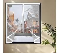 Ventana de Invierno 120 x 120 cm Prueba Viento Impermeable Invierno, Aislante Acústico, Aislante Frio Cortina Ventana Magnética Térmica para Todo Tipo de Ventanas, A