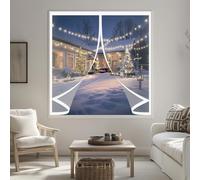 Ventana de Invierno 136 x 60 cm No Requiere Perforación, Aislamiento para El Invierno, Fácil de Instalar Cortina Aislante Térmico Magnética para Estar Balcón Sala, A