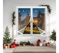 Ventana de Invierno 138 x 84 cm Protección Contra El Frío, Aislante Térmico, Impermeable, Resistente Al Viento Cortina Ventana Magnética Térmica para Balcón Sala Estar, A