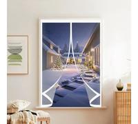 Ventana de Invierno 142 x 134 cm Protección Contra El Frío, Impermeable, Resistente Al Viento, Aislante Térmico Cortina de Aislamiento Magnético para Todo Tipo de Ventanas, A