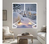 Ventana de Invierno 42 x 66 cm No Requiere Perforación, Aislamiento para El Invierno, Fácil de Instalar Cortina Térmica Magnética para Ventana para Estar Balcón Sala, A