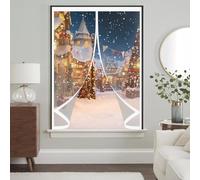 Ventana de Invierno 70 x 70 cm No Requiere Perforación, Aislamiento para El Invierno, Fácil de Instalar Cortina Ventana Magnética Térmica para Estar Balcón Sala, A