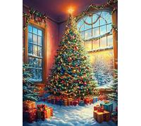 Ventana de Navidad Puzzle 500 Piezas Cartón Blanco Premium para Expertos Cuentos de Hadas de Animales y Plantas Vacaciones Fines Semana Hobby Y Ocio Regalo Navideño 500 PCS