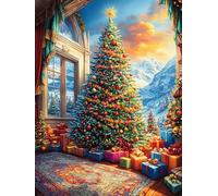 Ventana de Navidad Rompecabezas 500 Piezas Cartón Grueso para Mayores Cuentos de Hadas de Animales y Plantas Noches Juegos Familiares Estimulación Mental Regalo San Valentín 500 PCS