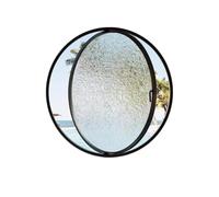 Ventana De Ojo De Buey De Vidrio Templado Con Manija, La Ventana Circular Puede Girar 360 ° Ventana Redonda Giratoria De Aleación De Aluminio Ventana Abatible Para Cocina Y Hogar(Black 2,110cm)