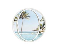 Ventana De Ojo De Buey De Vidrio Templado Con Manija, La Ventana Circular Puede Girar 360 ° Ventana Redonda Giratoria De Aleación De Aluminio Ventana Abatible Para Cocina Y Hogar(White 3,90cm)