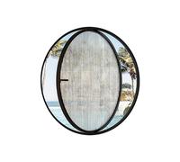 Ventana de ojo de buey redonda deslizante de 360° con vidrio templado y marco de aluminio, visualización ventilada para baño, dormitorio, sala de estar (negro, 210 cm)