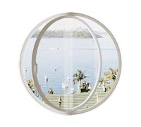 Ventana de Ojo de Buey Redonda giratoria con Eje Central, Ventana empotrada de Gran tamaño para cobertizo, para privacidad y Control de la luz (Vidrio Transparente, 100 cm/39,4")
