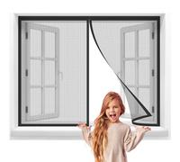 Ventana de Pantalla Magnética,65x195cm Cortina Mosquitera Magnética para Puertas,Mosquitero Magnetico Super Fina Transpirable,Mosquitero para Puerta con Sello de Cierre Automático Malla Negro